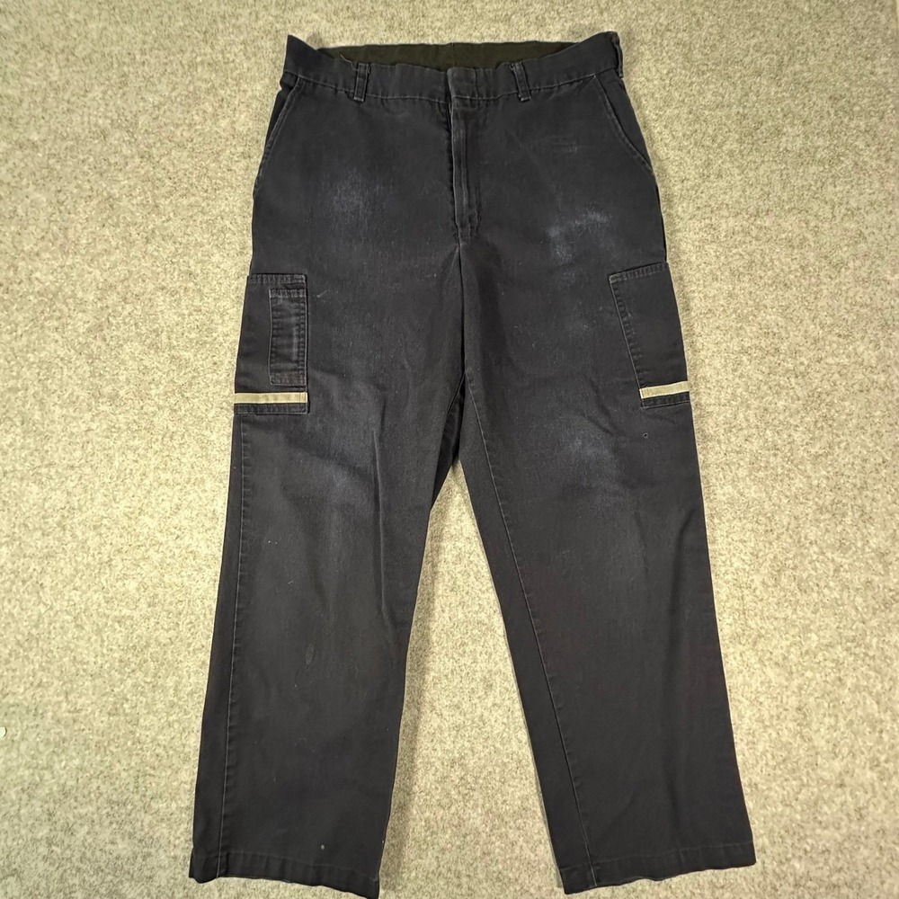 FedEx Cargo Work Pants Mens 36x31 Navy Blue Reflective Stan Herman